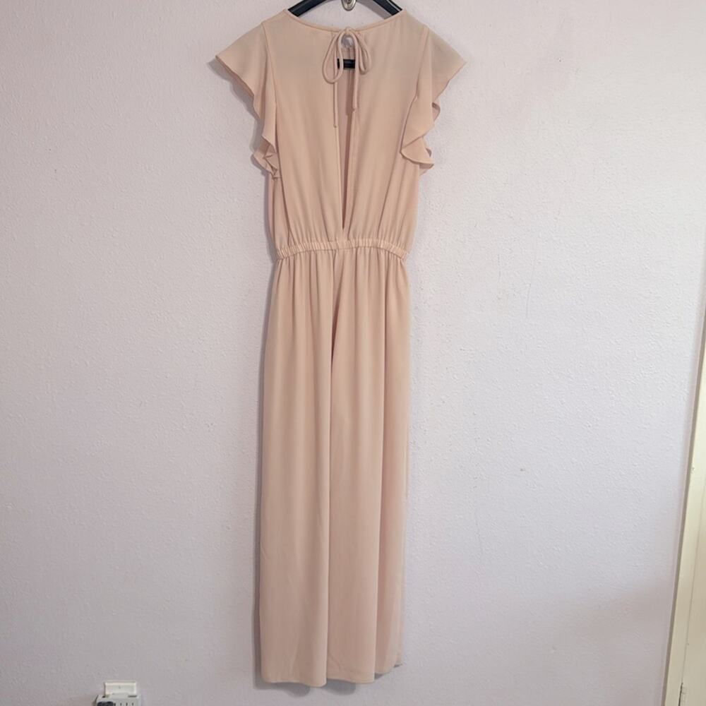 Aritzia Wilfred Women Soft Pink Fleurette Jumpsuit with Ruffle Sleeves Size S - Picture 10 of 13